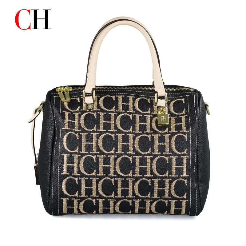 Embroidery Gold - CH Embroidery Letter Boston Bag Women