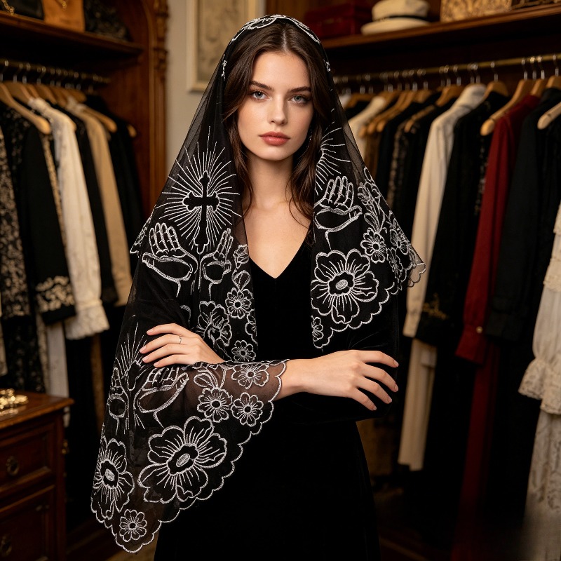 Embroidery Gold - New Best Selling Embroidered Headwrap Black