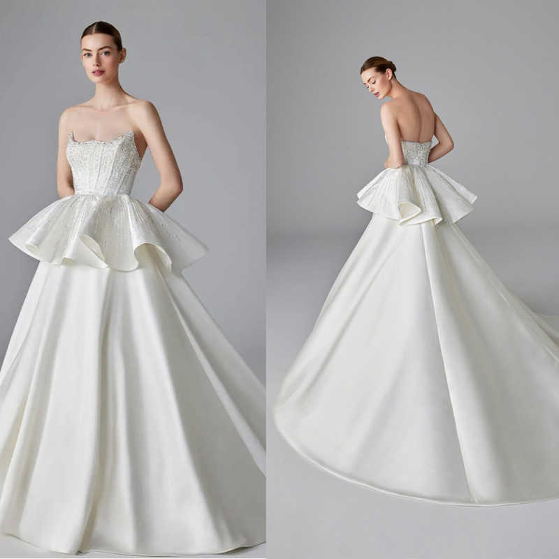 Embroidery Online Designs - Elegant Wedding Dress A-Line Satin Special