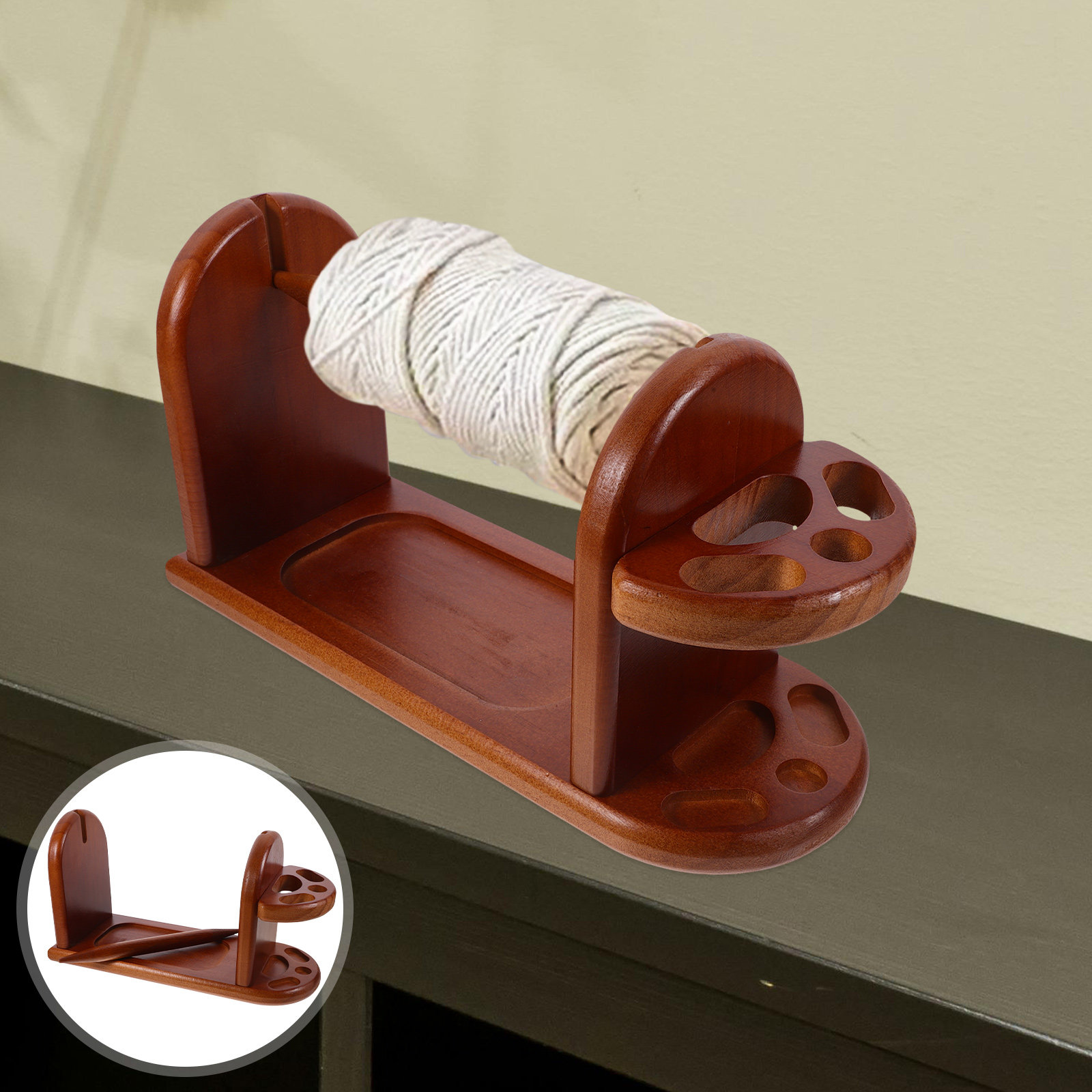 Embroidery Thread Yarn - Sturdy Wooden Yarn Holder for Crocheting