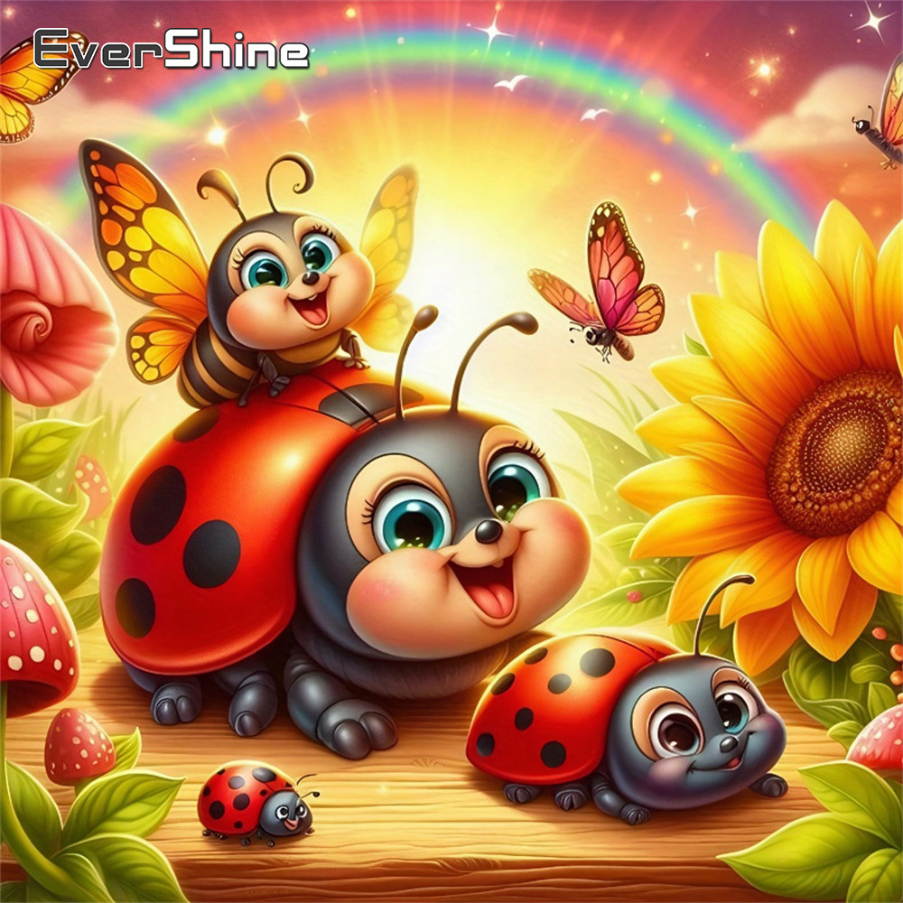 Embroidery Lady Bug - Evershine Diamond Mosaic Ladybug Animal Full