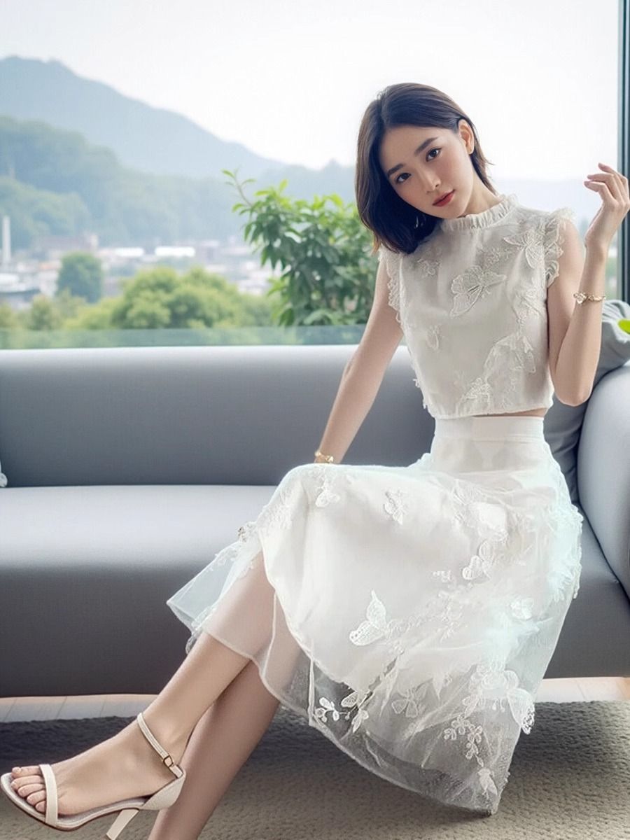 Embroidery Blouse - New Summer High End White 2