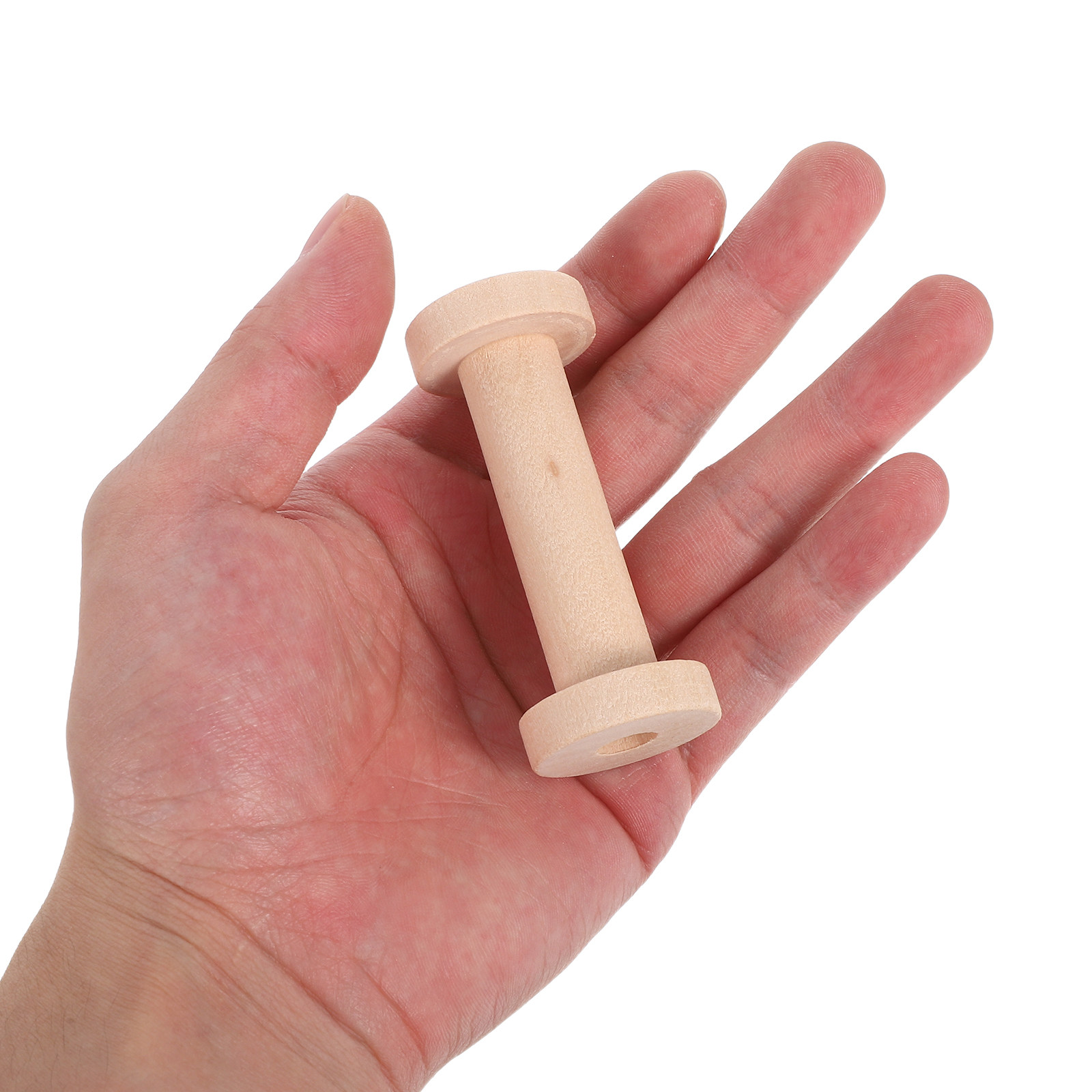 Embroidery Thread Yarn - 15Pcs Wooden Spools Natural Wood Thread