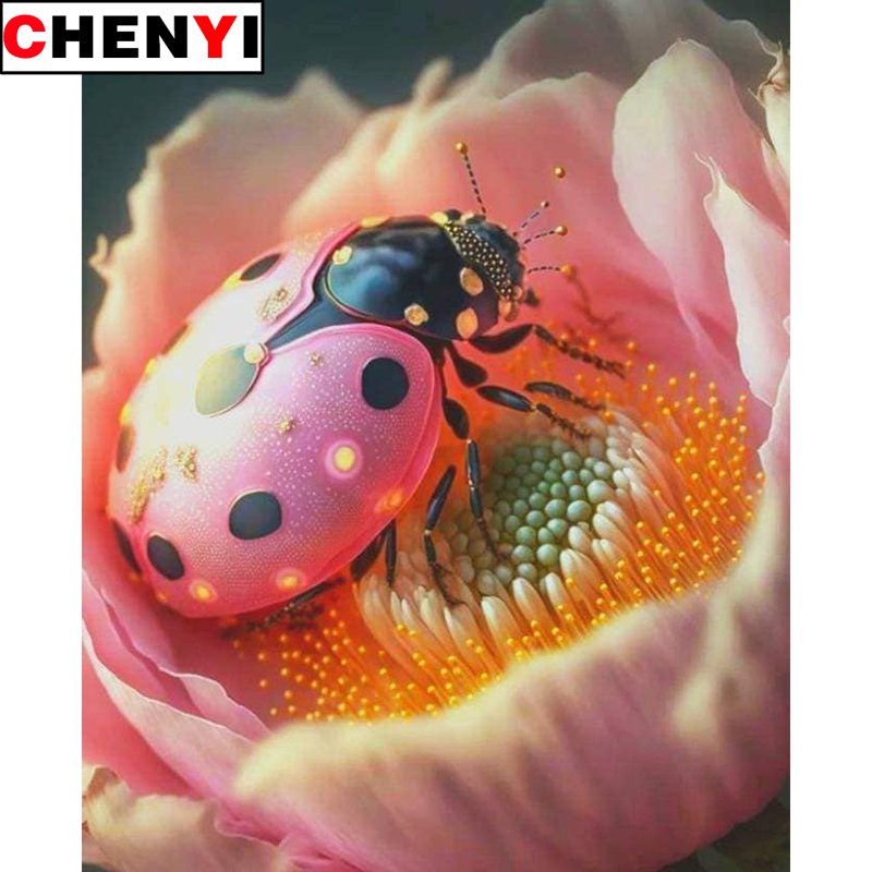 Embroidery Lady Bug - 5D Diamond Painting Full Drill Square