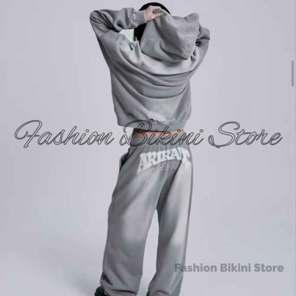 Embroidery Garments - NEW Washed Grey Retro Hoodie 3D