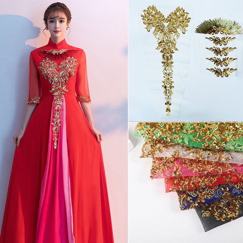 Embroidery Gold - 1Set Gold Foil Peony Sequin Embroidery