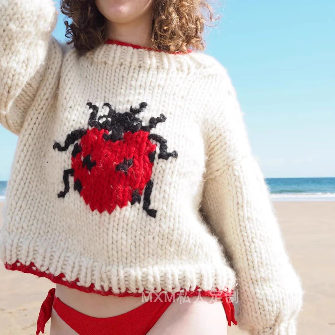 Embroidery Lady Bug - Seven Star Ladybug Pattern Pure Wool