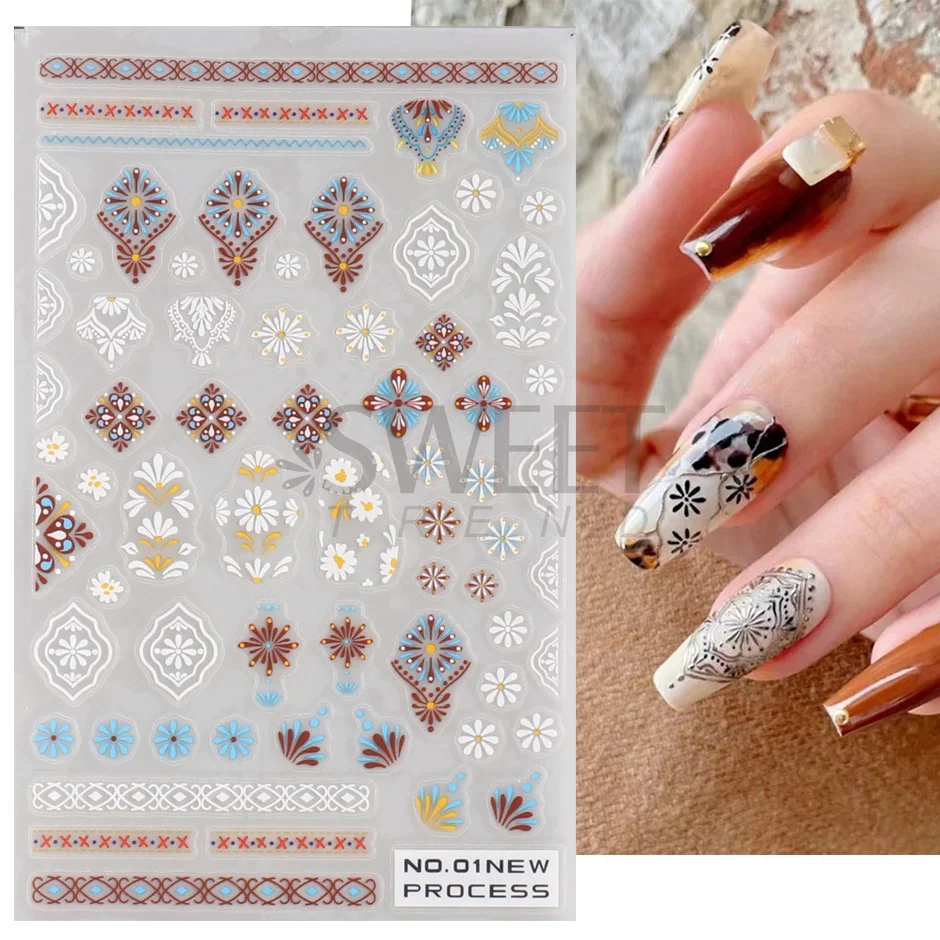 3D Bohemian Matte New Nail Sti - Embroidery Design 3D recension och pris