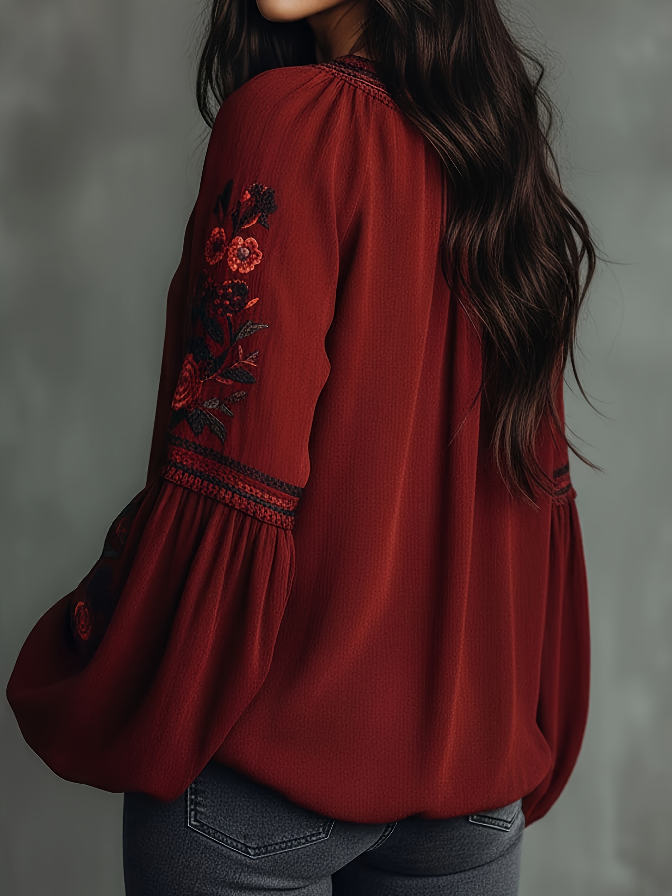 Women‘s Spring Blouse Retro Em - Embroidery Blouse recension och pris