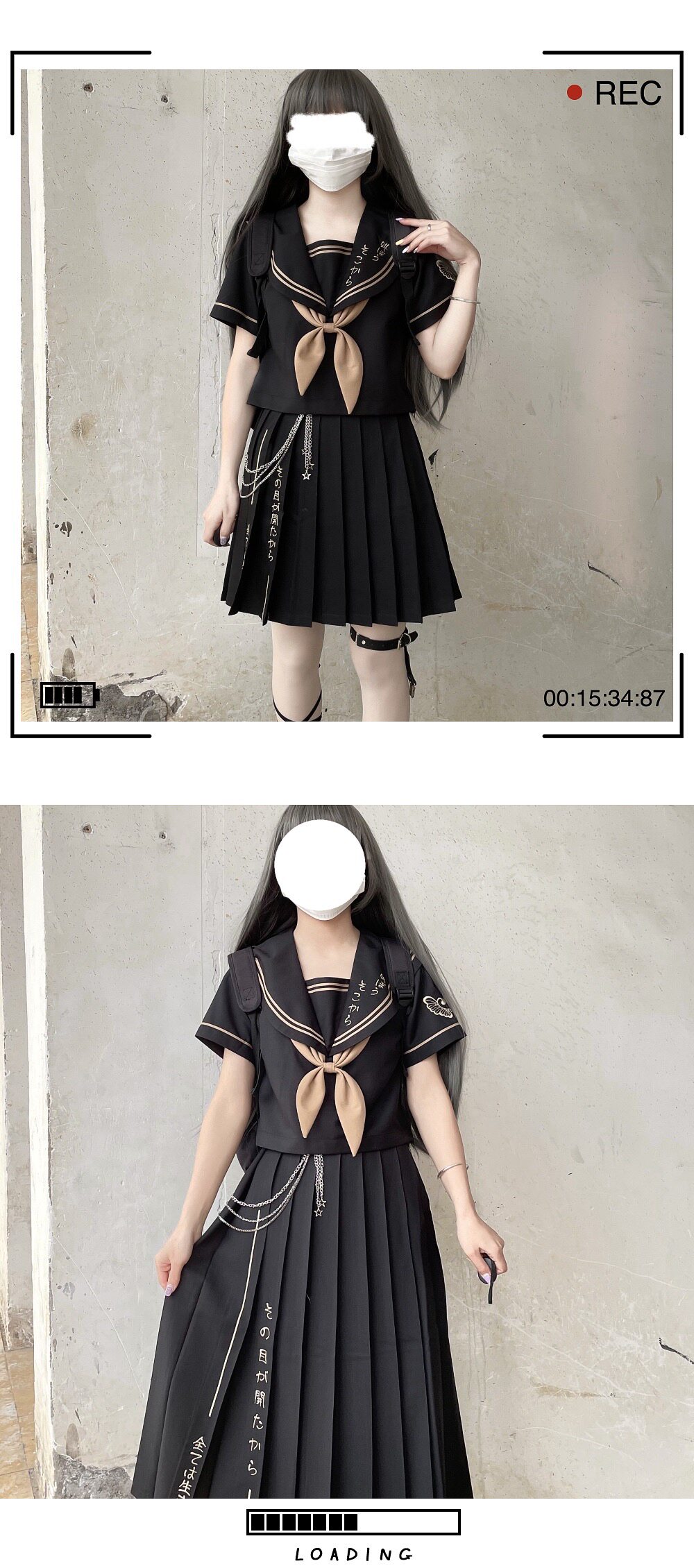 Girl JK Sailor Suit Two Piece  - Embroidery Uniforms recension och pris