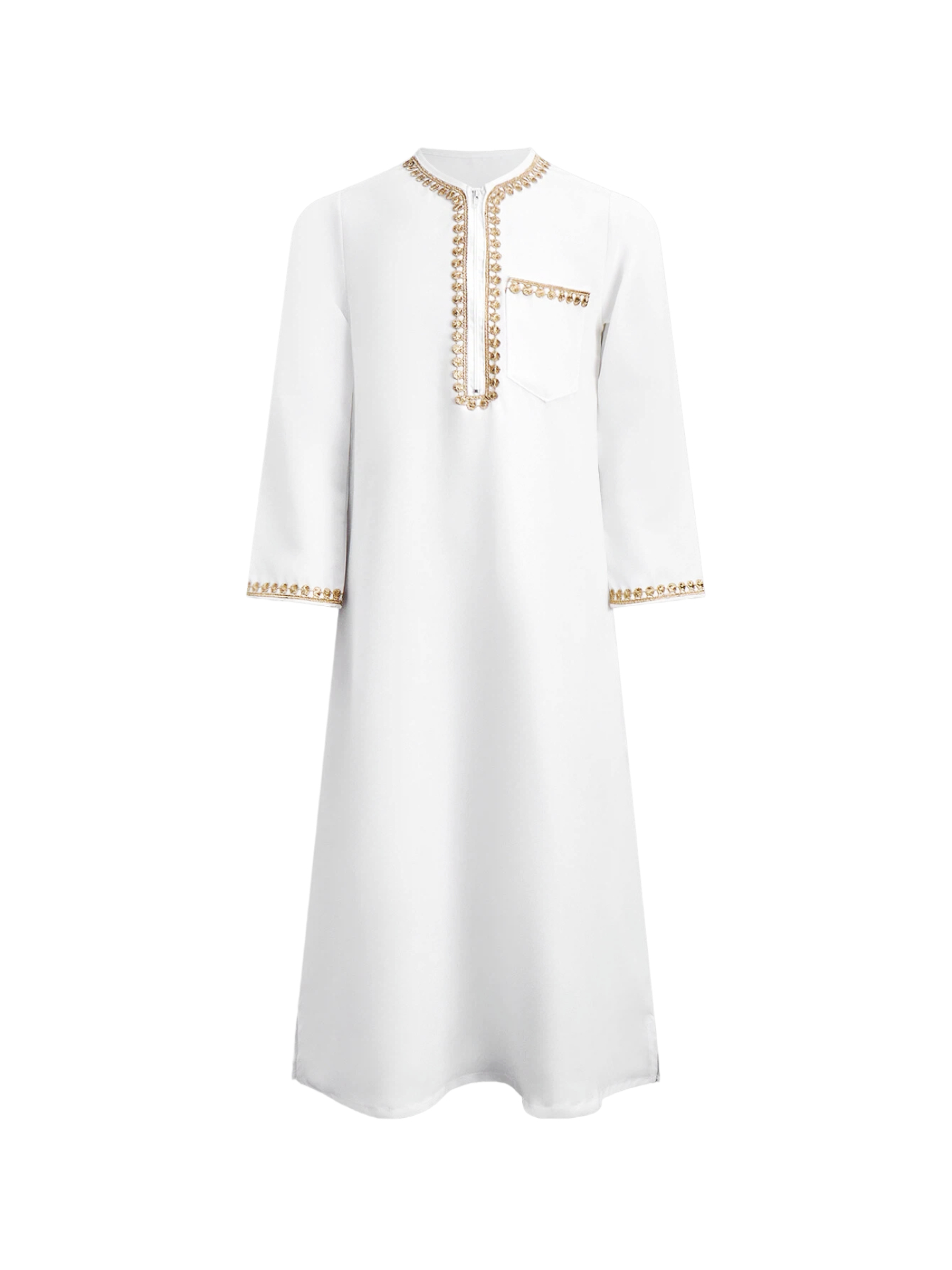 Boys Arabic Thobe White Gold E - Embroidery Gold recension och pris