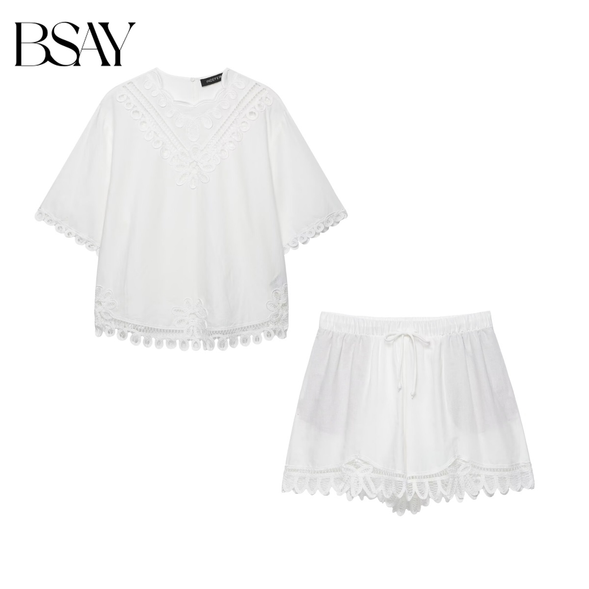 BSAY Women's White Hollow Embr - Embroidery Blouse recension och pris