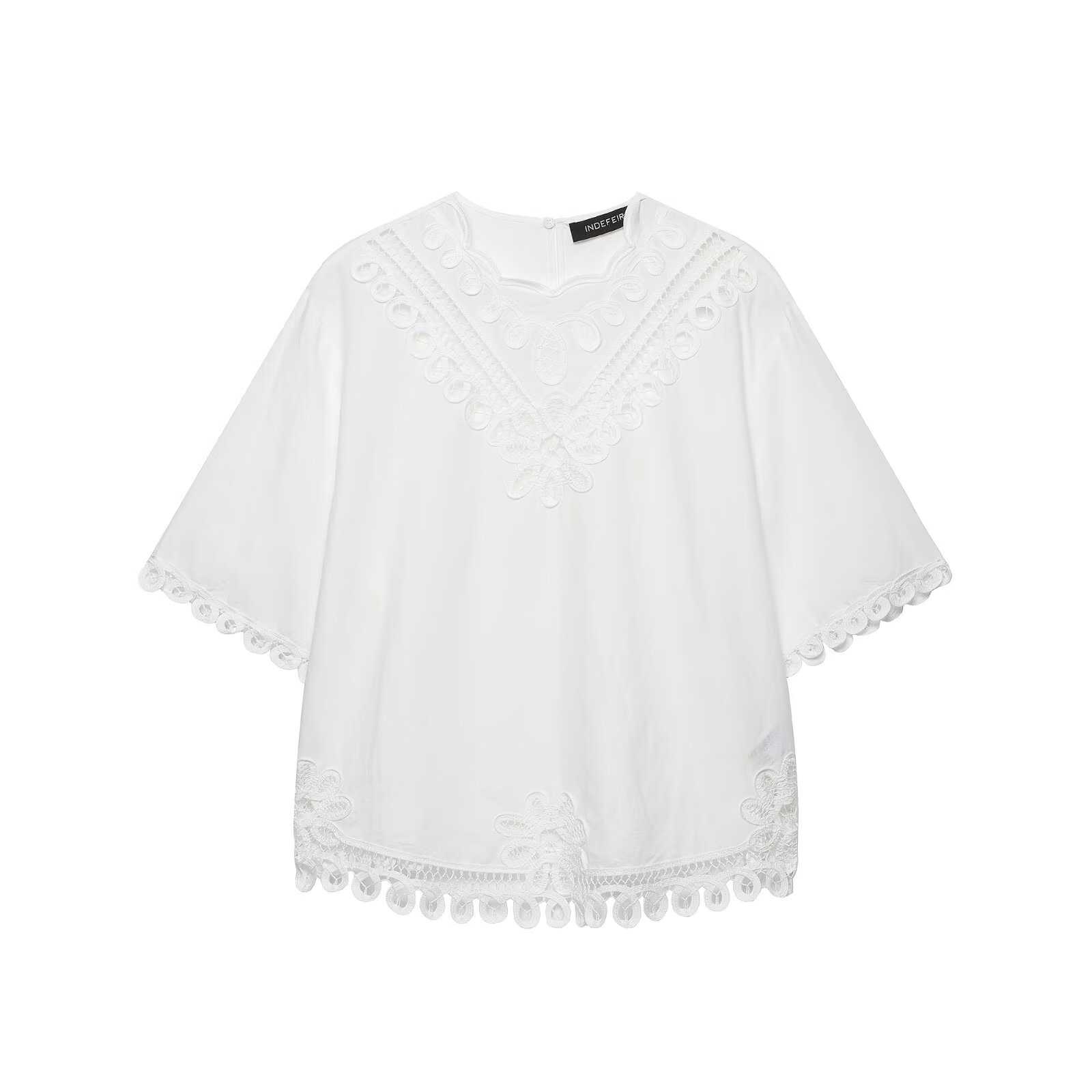 BSAY Women's White Hollow Embr - Embroidery Blouse recension och pris