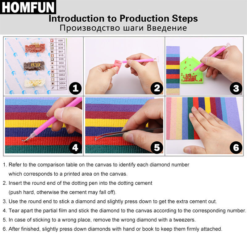 HOMFUN Art 5D Diy Diamond Pain - Embroidery Lady Bug recension och pris