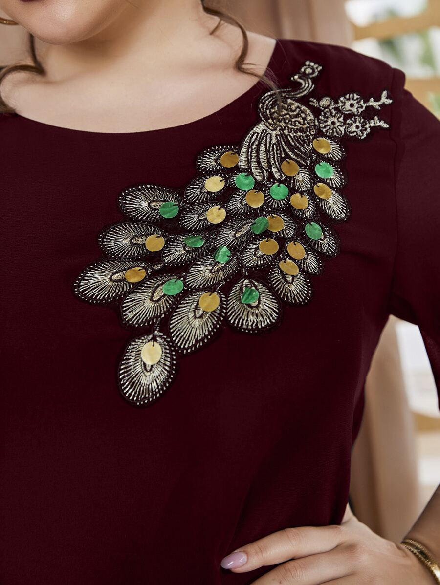 Plus Size Women's Embroidered  - Embroidery Blouse recension och pris