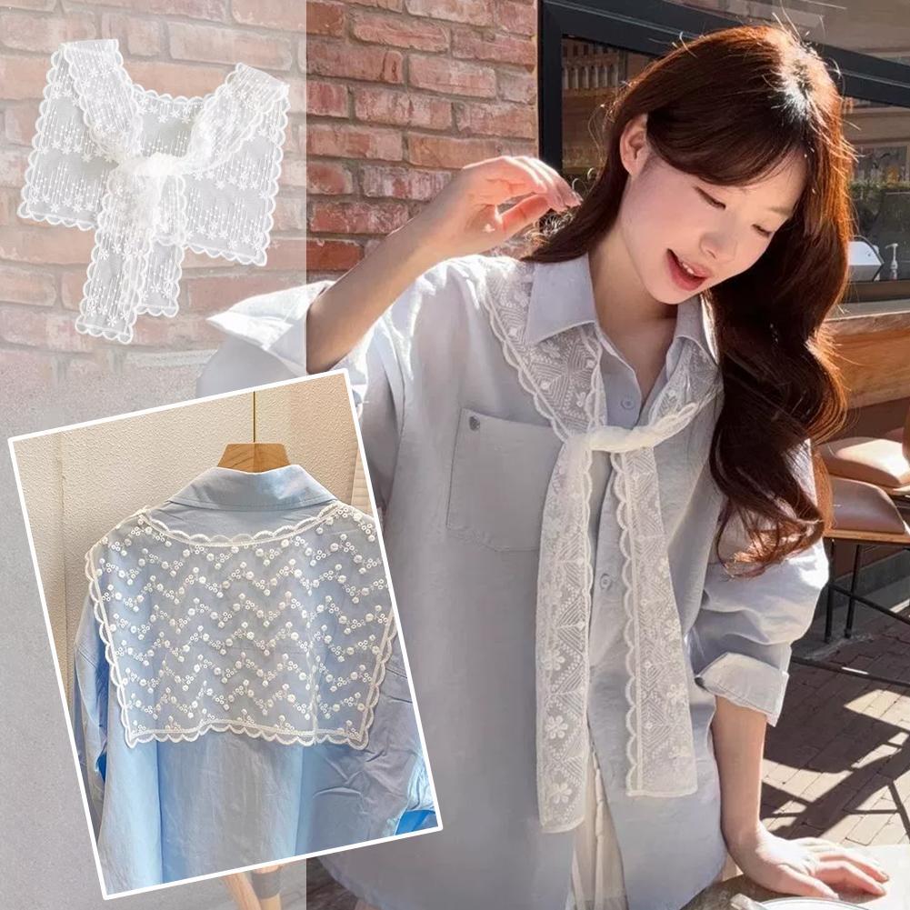 French Lace Shawl Scarf for Wo - Embroidery Blouse recension och pris