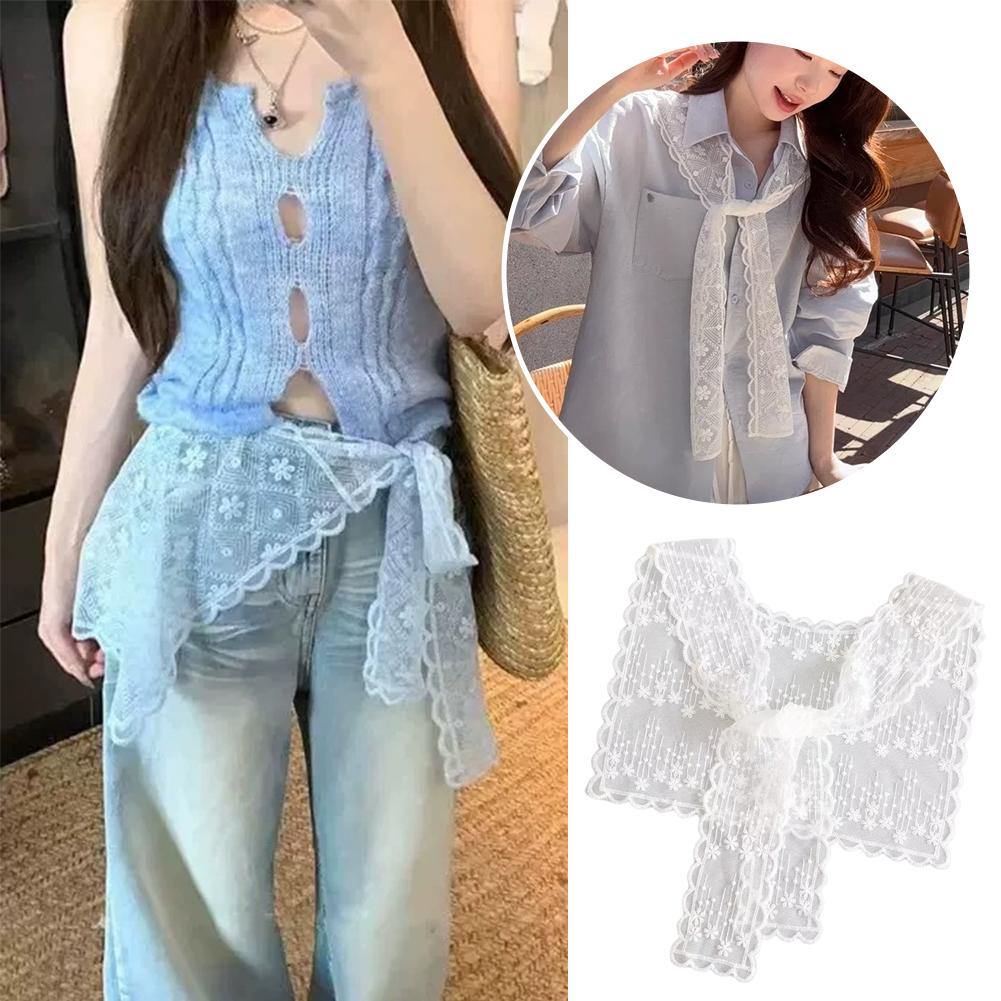 French Lace Shawl Scarf for Wo - Embroidery Blouse recension och pris