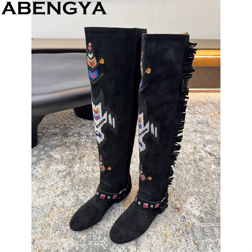 ABENGYA 2026 Winter New Knee H - Embroidery Print recension och pris