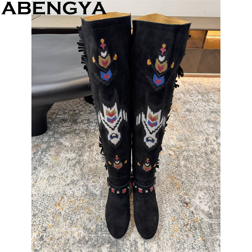 ABENGYA 2026 Winter New Knee H - Embroidery Print recension och pris