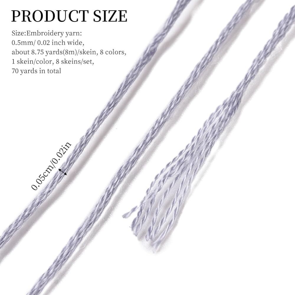 8 Skeins 70 Yards Grey Friends - Embroidery Thread Yarn recension och pris