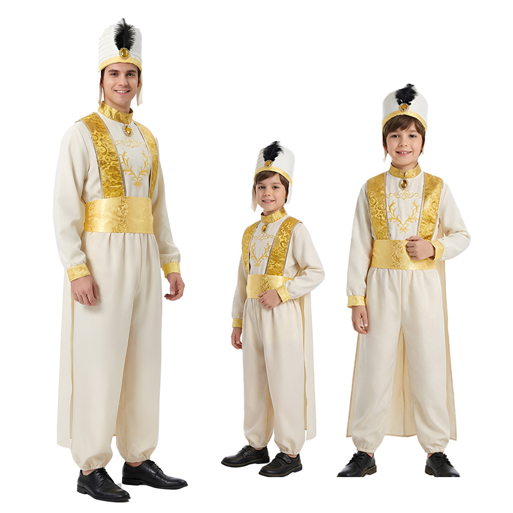 Adult Aladdin Cosplay Costume  - Embroidery Gold recension och pris