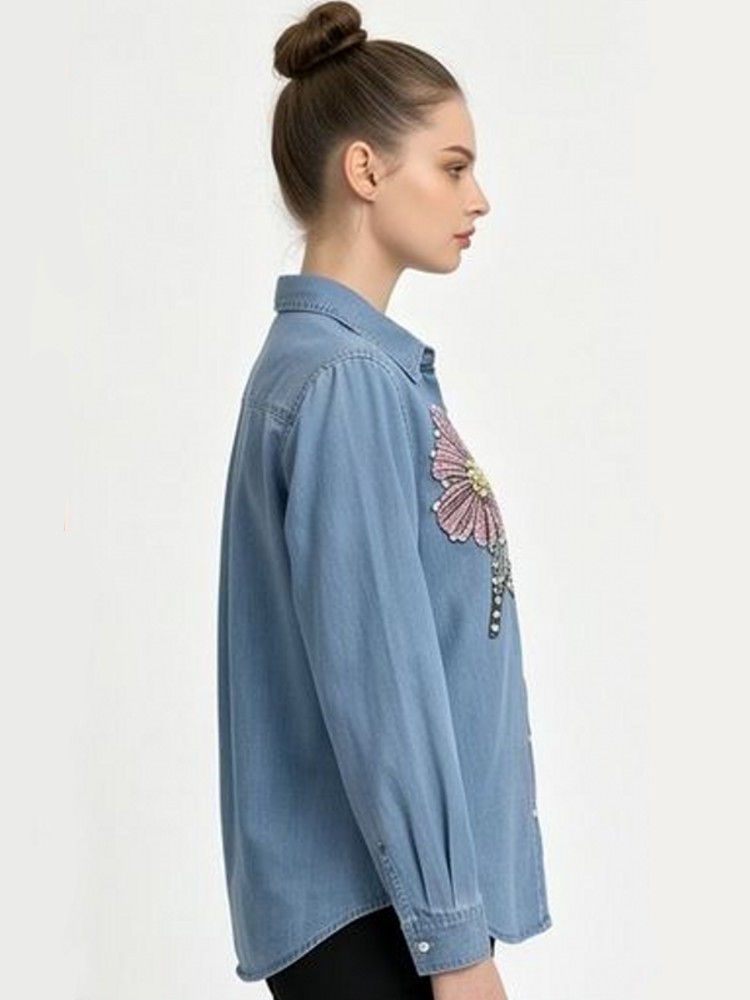 Women Denim Embroidery Blouses - Embroidery Blouse recension och pris