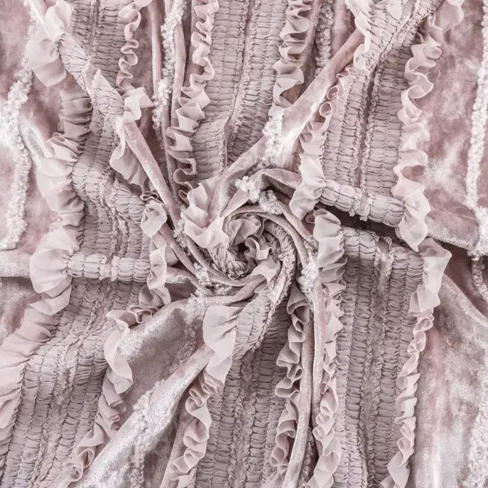 New velvet stretch fabric with - Embroidery Design 3D recension och pris