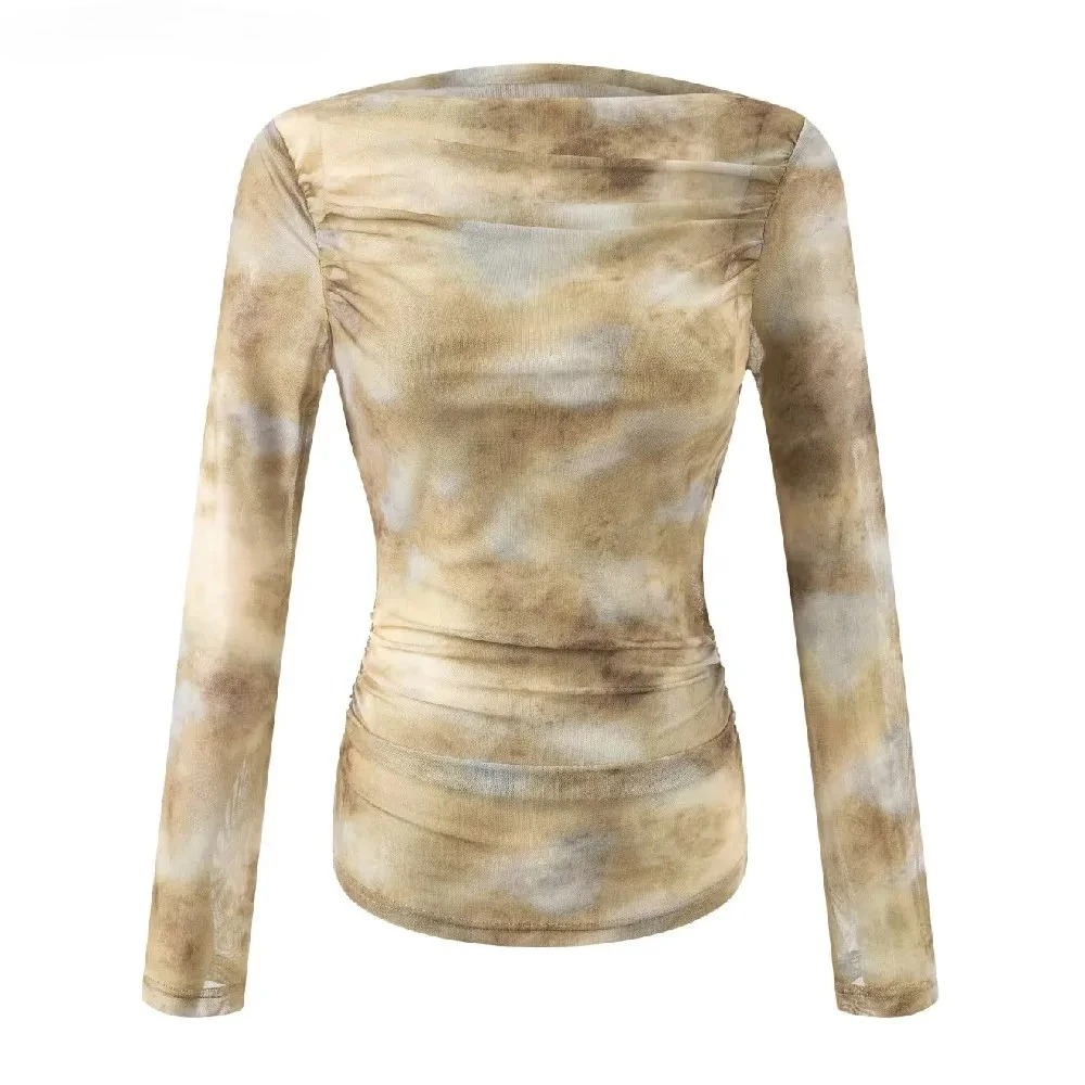 2025 Sexy Tie-Dye Print Ruched - Embroidery Print recension och pris
