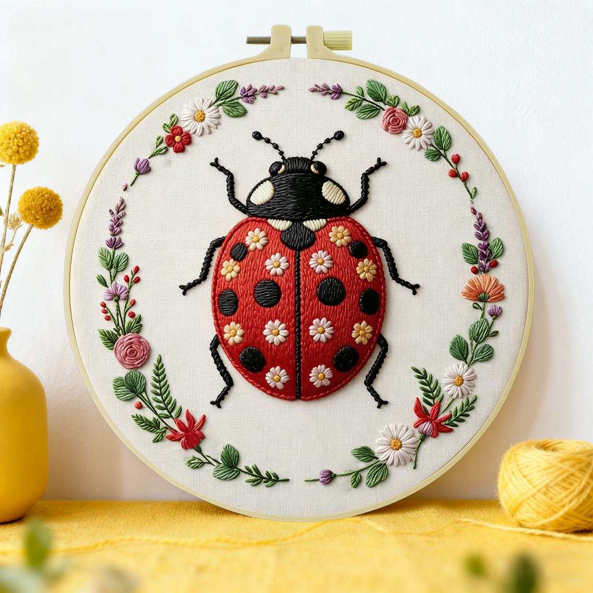 1pc 20X20CM/15X15CM 7.87/6.3in - Embroidery Lady Bug recension och pris