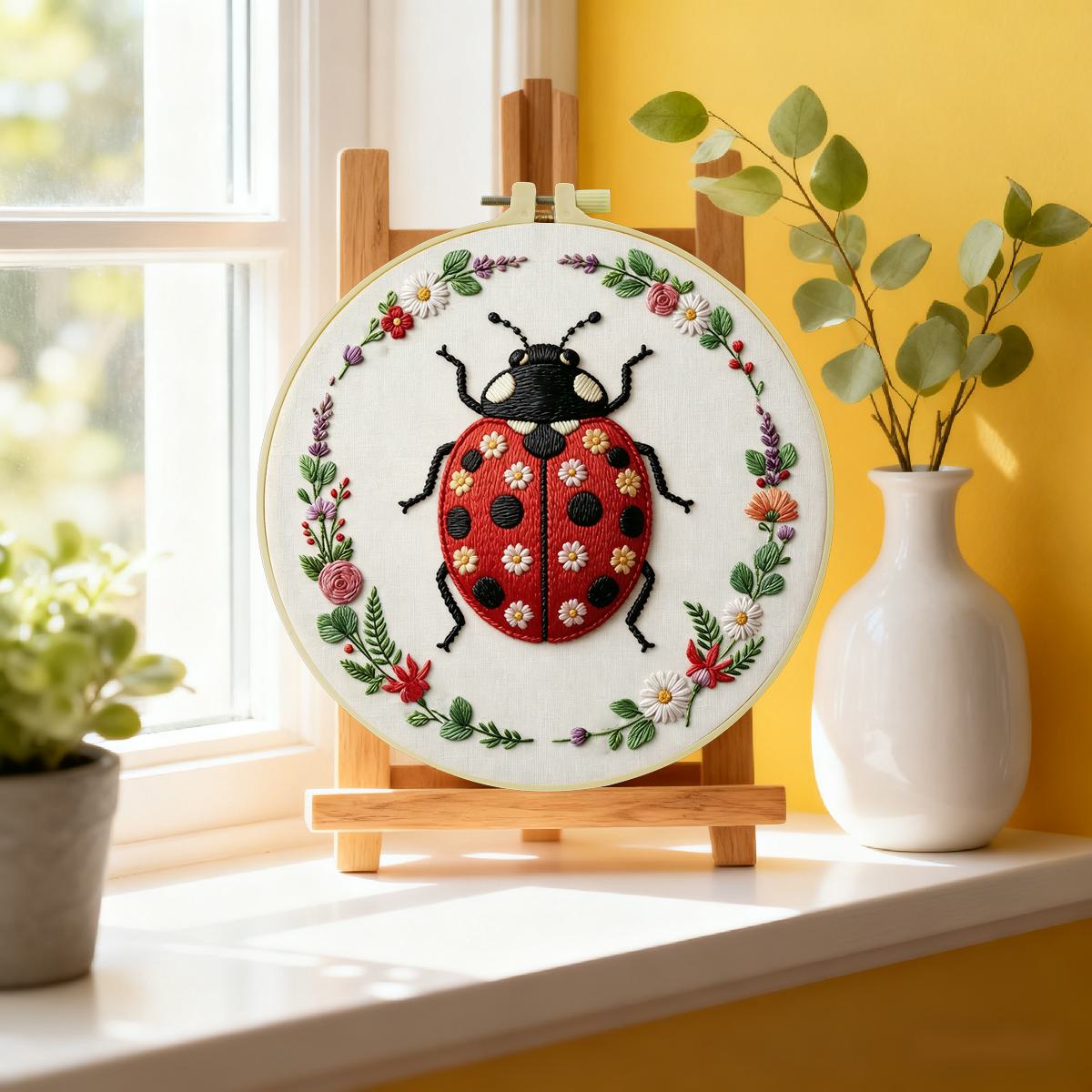 1pc 20X20CM/15X15CM 7.87/6.3in - Embroidery Lady Bug recension och pris