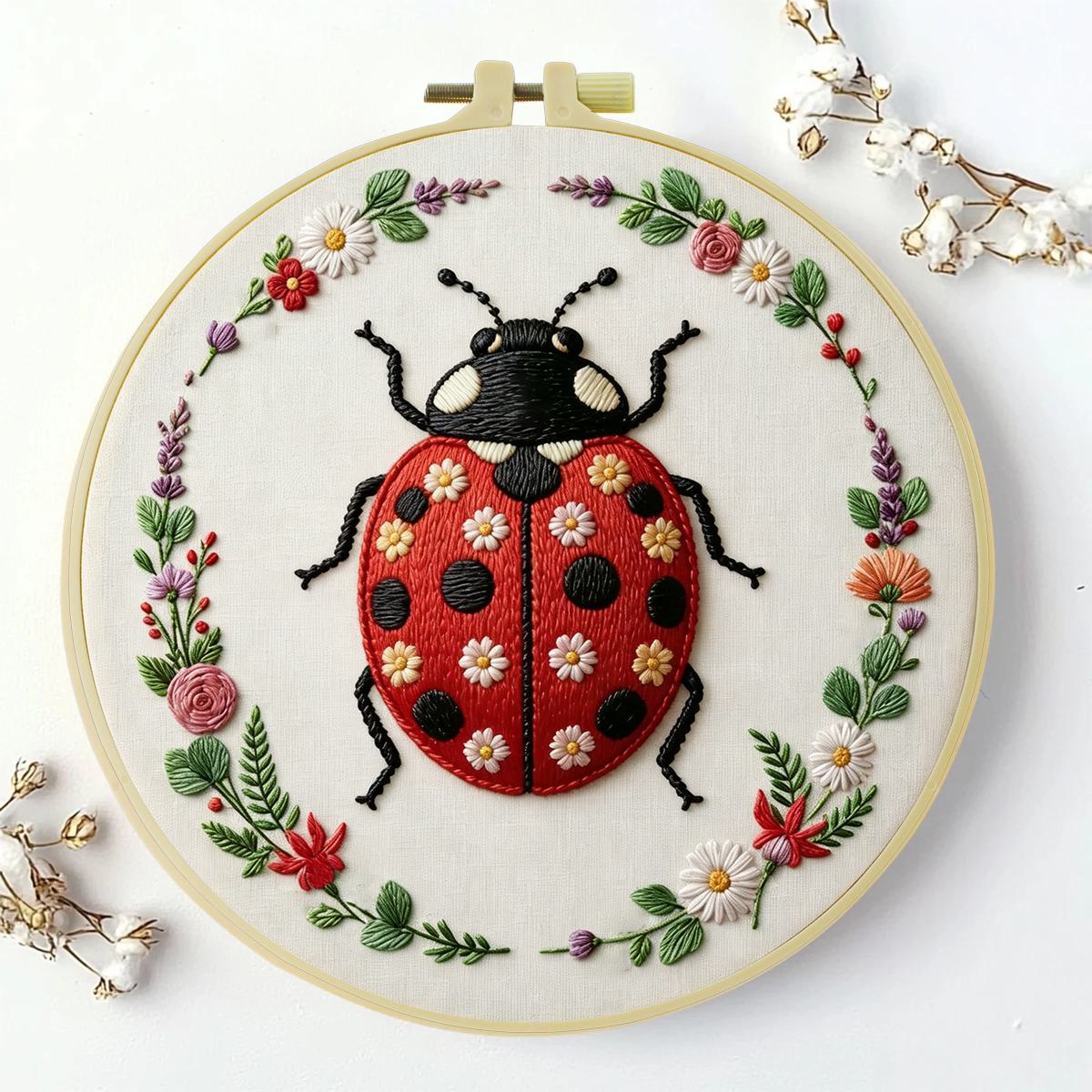 1pc 20X20CM/15X15CM 7.87/6.3in - Embroidery Lady Bug recension och pris