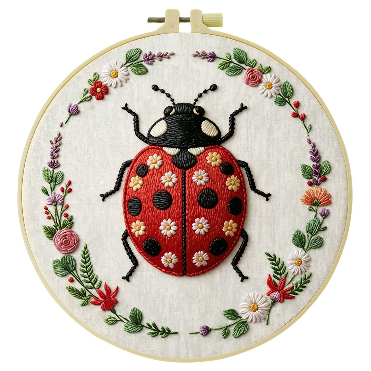 1pc 20X20CM/15X15CM 7.87/6.3in - Embroidery Lady Bug recension och pris