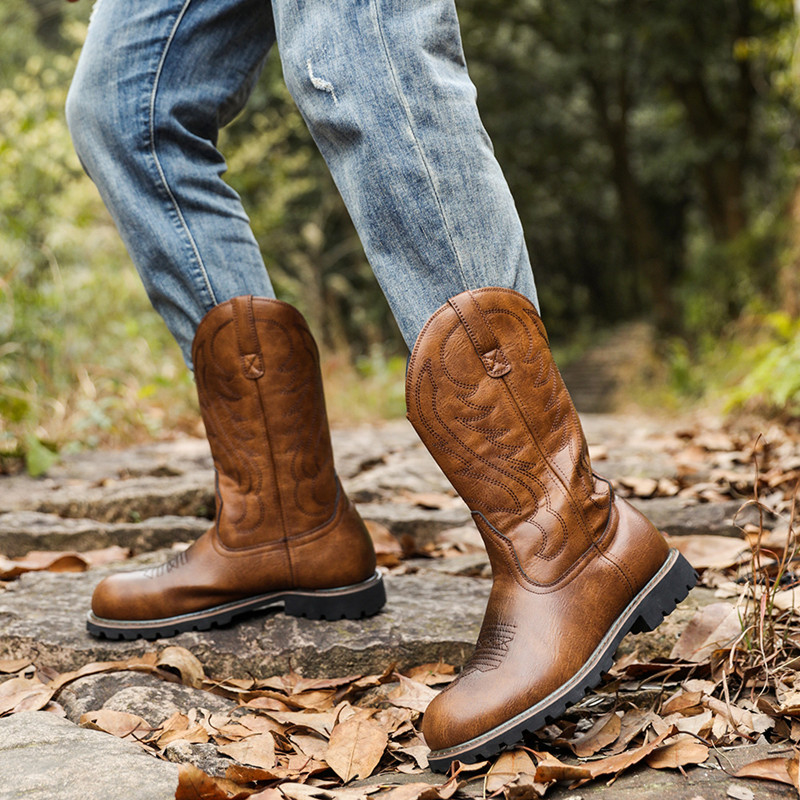 Men's Boots Classic Handmade E - Embroidery Print recension och pris