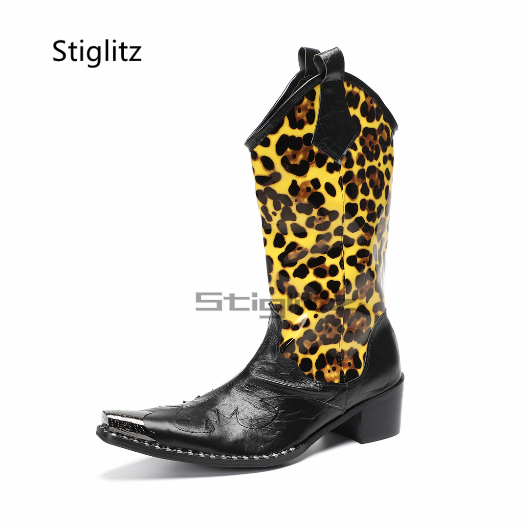 Men's Leopard Print Riding Boo - Embroidery Print recension och pris