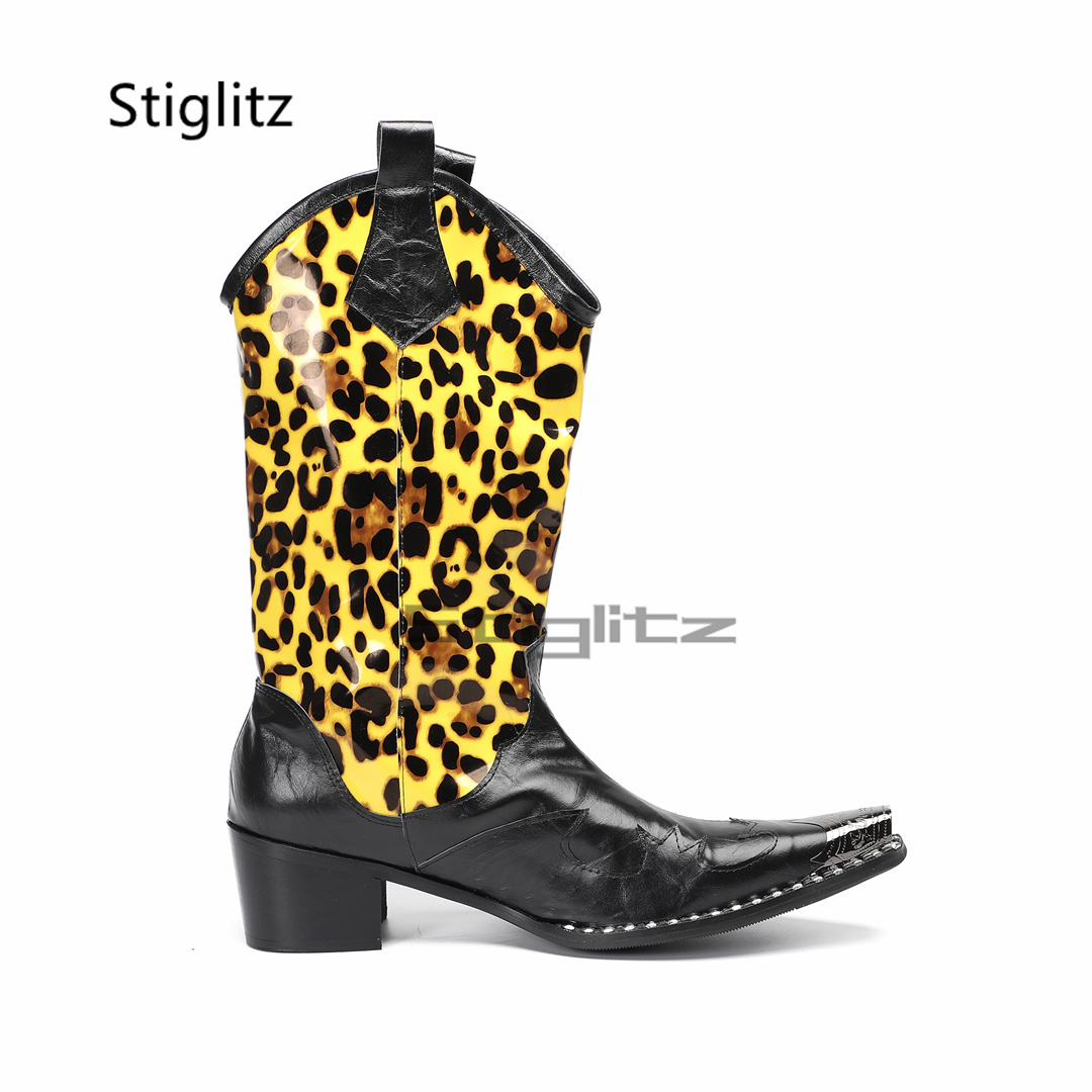 Men's Leopard Print Riding Boo - Embroidery Print recension och pris