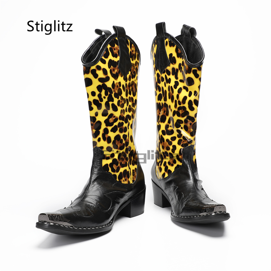 Men's Leopard Print Riding Boo - Embroidery Print recension och pris