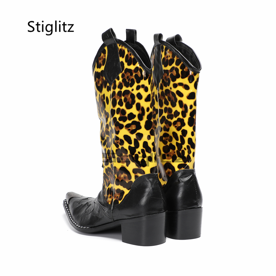Men's Leopard Print Riding Boo - Embroidery Print recension och pris