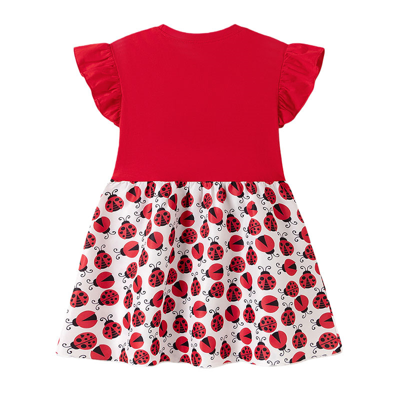 Short Sleeve Girls Dresses 2-7 - Embroidery Lady Bug recension och pris