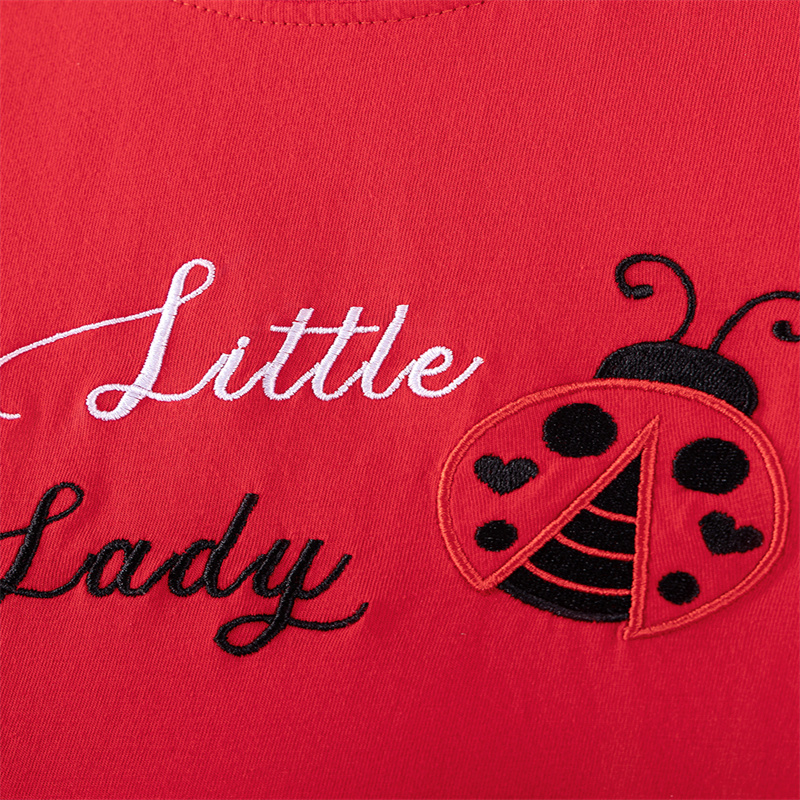 Short Sleeve Girls Dresses 2-7 - Embroidery Lady Bug recension och pris