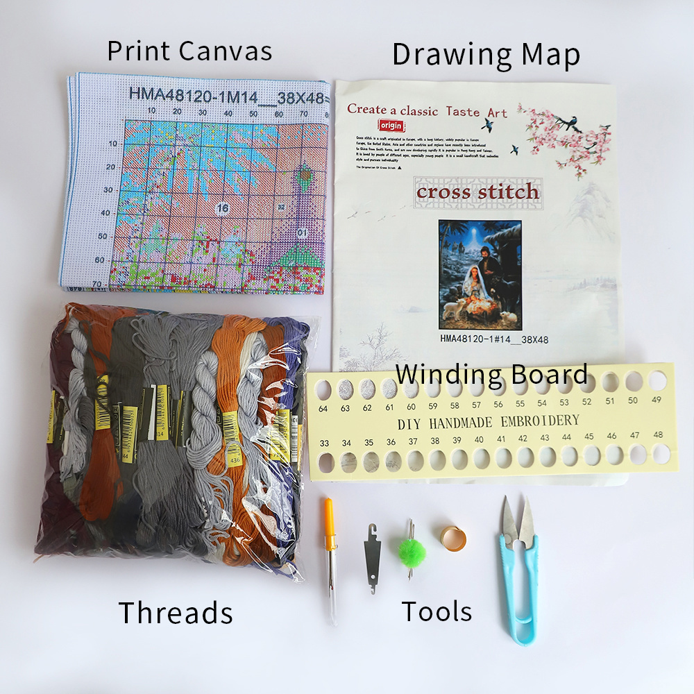 Cartoon Kids Printed Canvas 11 - Dmc Floss Set recension och pris