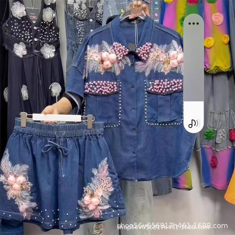 Women Diamonds Beaded Flowers  - Embroidery Blouse recension och pris