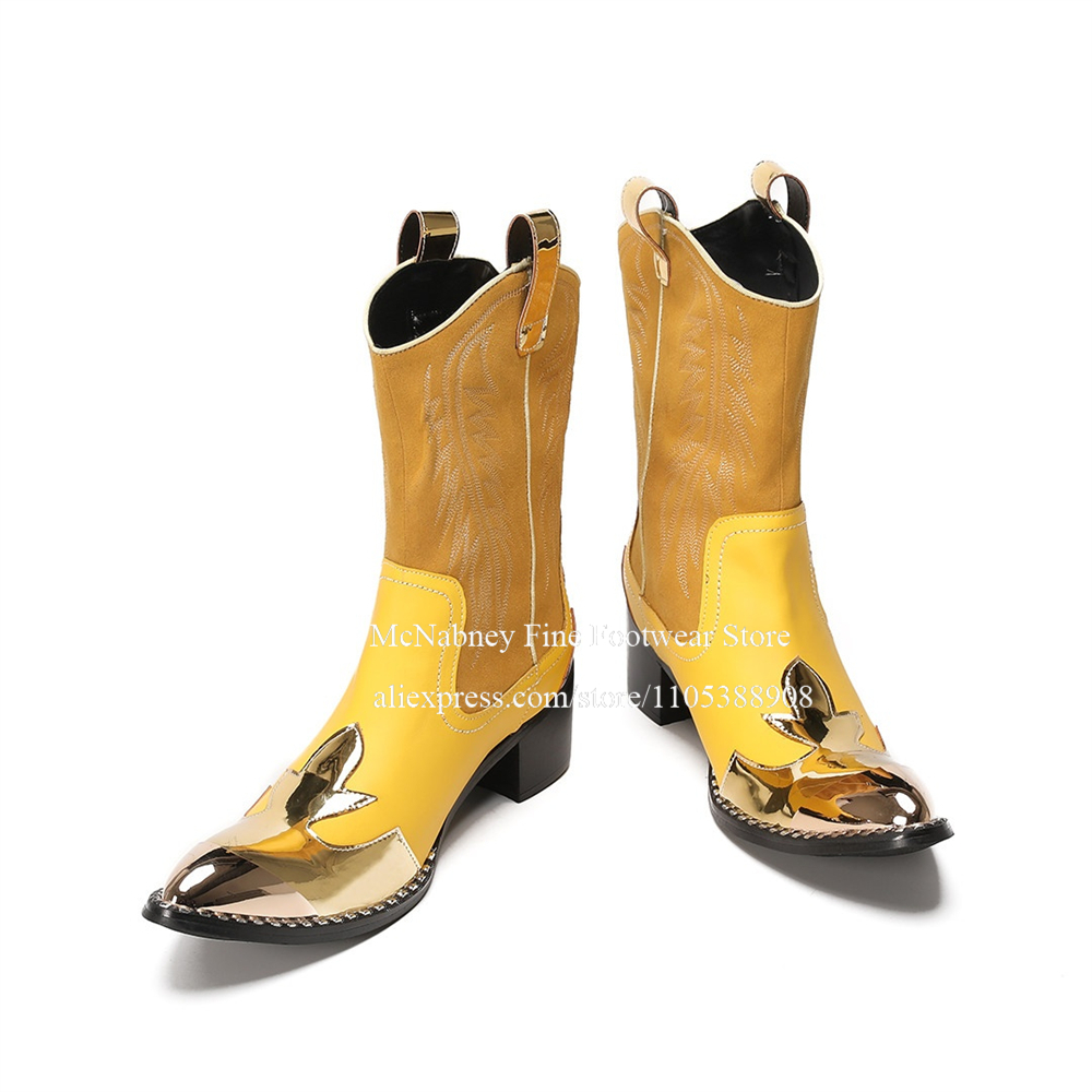 Yellow Gold Metal Toe Suede We - Embroidery Gold recension och pris